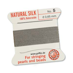 Griffin Silk Size No.5 Grey 2 Meters with Needle