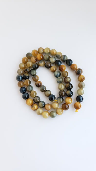 6mm Tiger Eye Golden Blue Round 16" Strand