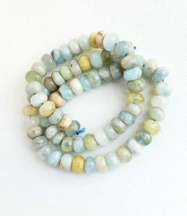 13mm Aquamarine Multi-Colour Rondelle Beads