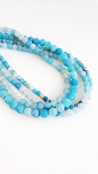 4MM CRACKLE AGATE BLUE 16" STRAND