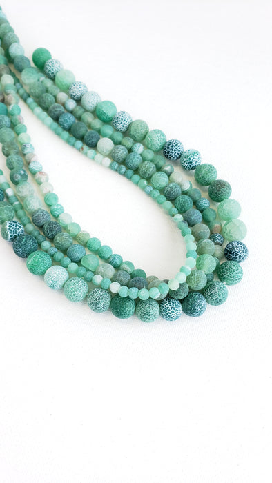 4MM CRACKLE AGATE GREEN 16" STRAND