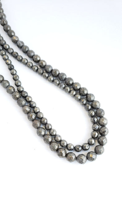 8MM PYRITE FACETED 16" STRAND