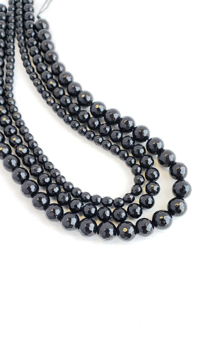 6MM BLACK ONYX FACETED 16" STRAND