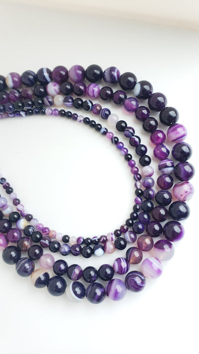 4MM AGATE PURPLE DYED 16" STRAND