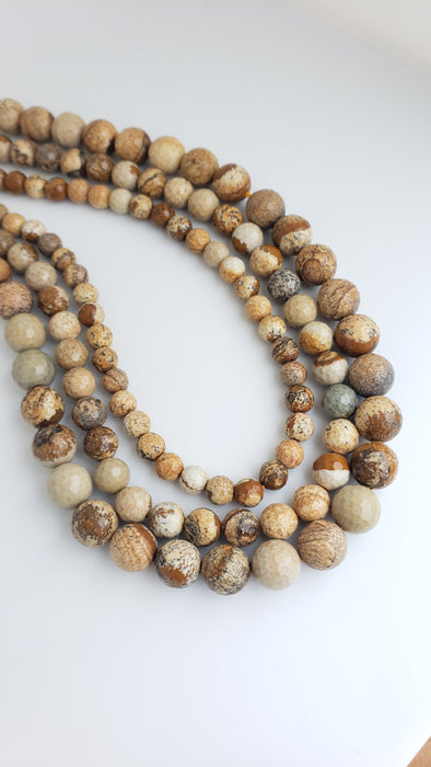 10MM PICTURE JASPER FACETED 16" STRAND