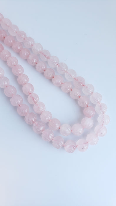 8mm Rose Quartz Carved 15.5" Strand