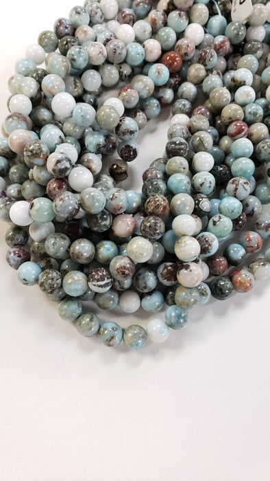 8mm Larimar Round Gemstone Beads Strand