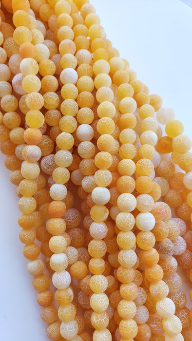 4mm Clementine Orange Crackle Agate