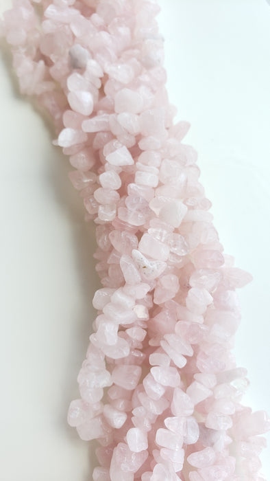 Rose Quartz Chips 30" Strand 6-12mm