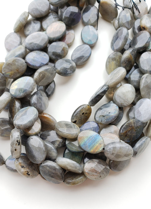 Labradorite Faceted Oval High Flash 16" Strand