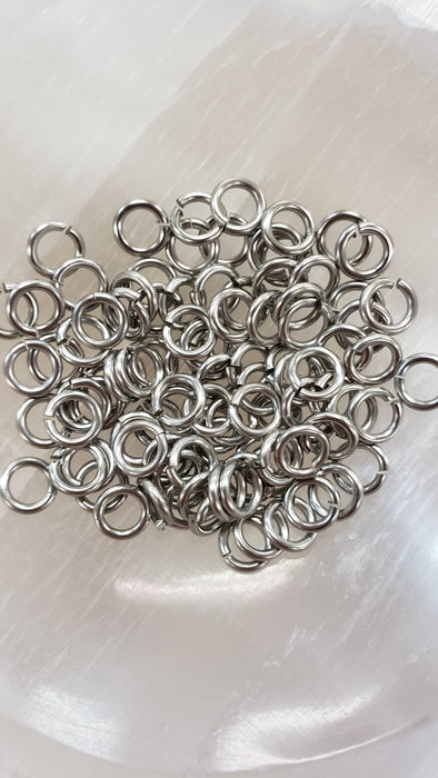 18G 5/32" Stainless Steel  6mm Jump Rings 100pcs Saw Cut Chainmaille