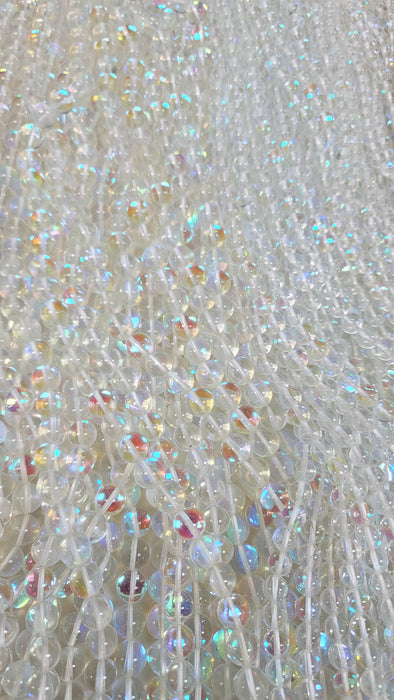 Mermaid Glass Polished Clear 6mm 16" Strand