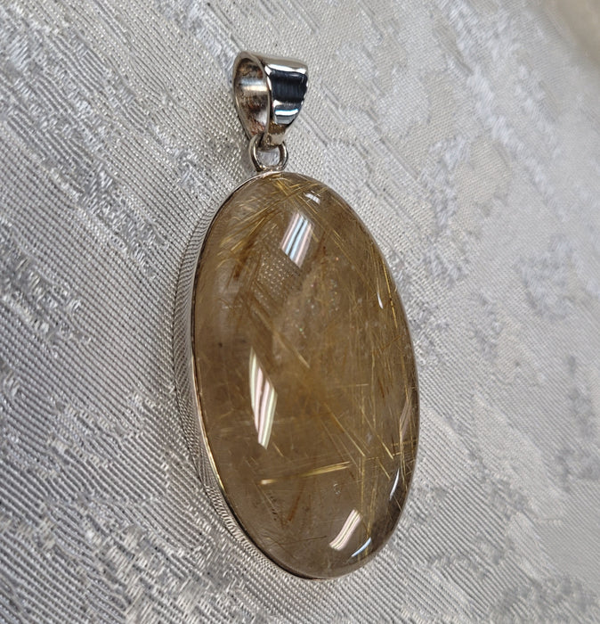 Rutilated Quartz Pendant (Sterling Silver)