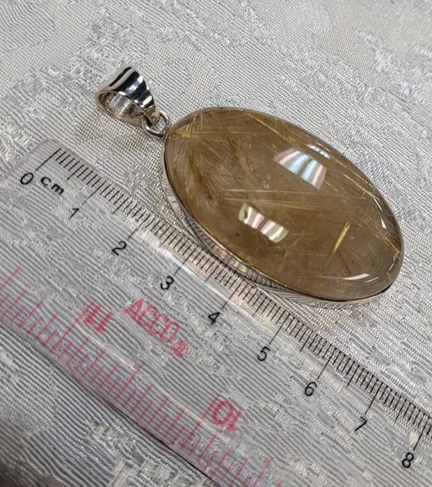 Rutilated Quartz Pendant (Sterling Silver)