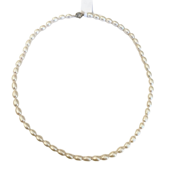 Knotted Fresh Water Pearl Necklace with Sterling clasp