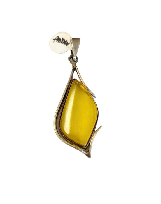 Amber in Sterling Pendant