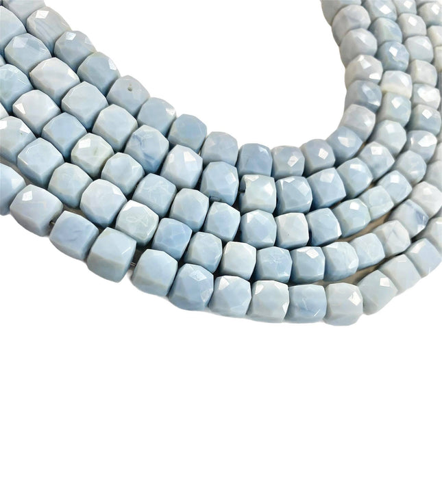 Faceted Square Blue Opal Strand