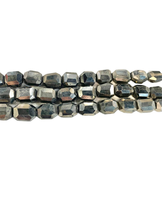 Faceted Barrel Pyrite strand