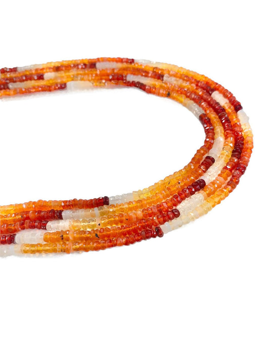 Multi-shade Mexican Fire Opal Faceted Rondelle strand