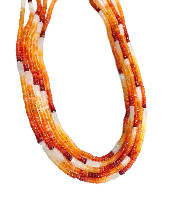 Multi-shade Mexican Fire Opal Faceted Rondelle strand