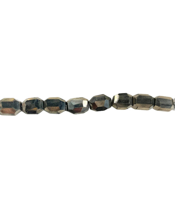 Faceted Barrel Pyrite strand