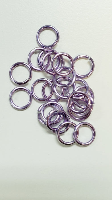 Jump Rings Lavender Aluminum 3/16" (5.0mm)ID 4.2AR 18SWG
