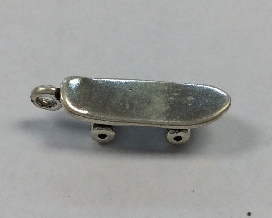 Sterling Silver Charm, Skateboard