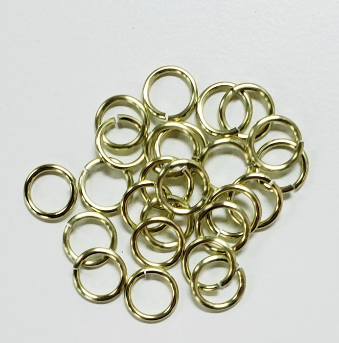 Jump Rings Lemon-Lime Aluminum 100pcs 18swg 1/4" (6.7mm) 5.6AR