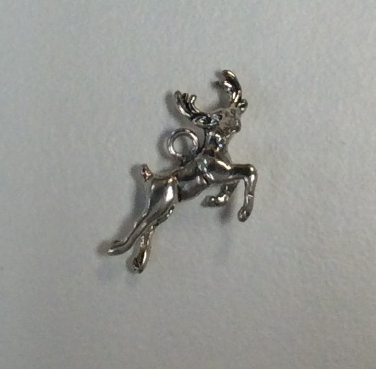 Sterling Silver Charm, Deer 3D