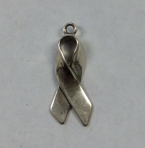 Sterling Silver Charm, Cause Ribbon