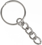 Key Ring with Chain 5pcs 25mm