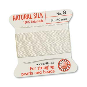 Griffin Silk Size No.8 White 2 Meters with Needle