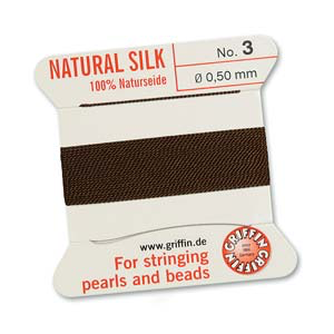 Griffin Silk Size No3 Brown 2 Meters with Needle