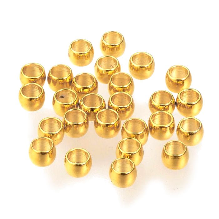 Gold Plated Crimp Bead 2mm
