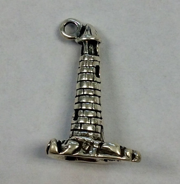 Sterling Silver Charm, Lighthouse 3D