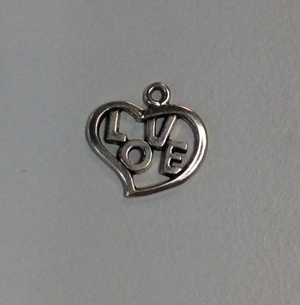 Sterling Silver Charm, Love in a Heart