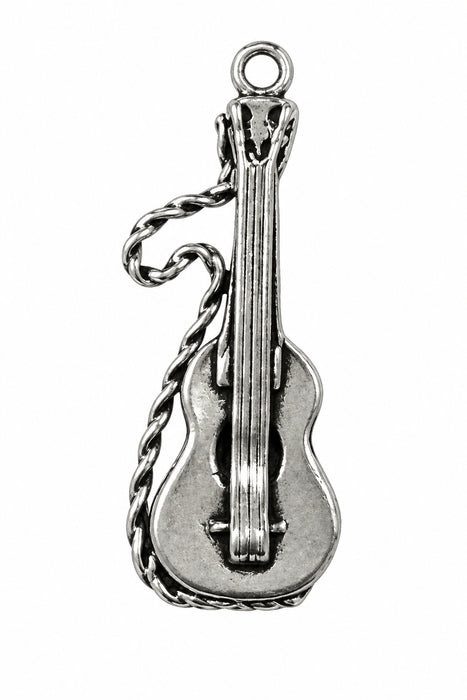 Sterling Silver Charm, Guitar 3D