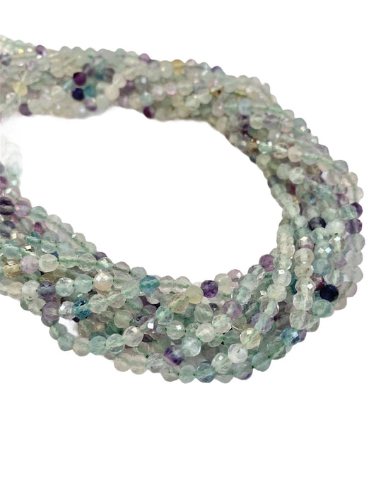 4mm Microfaceted Fluorite Bead Strand 16"