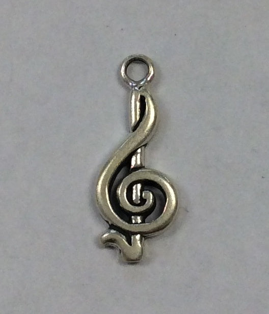 Sterling Silver Charm, Treble Clef Small
