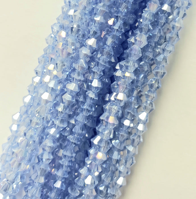 4MM BICONE CRYSTAL STRAND 17" cornflower AB