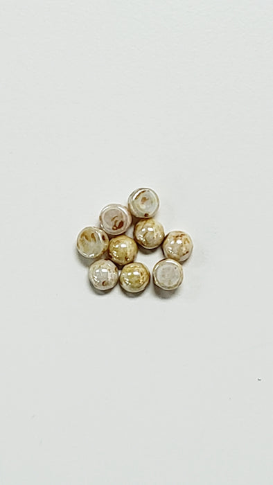 2 Hole Cabochon OP. Luster Picasso 25pcs 7mmD