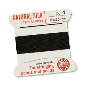 Griffin Silk Size No.4 Black 2 Meters with Needle