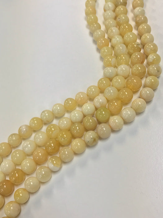 8mm Yellow Opal Bead Strands
