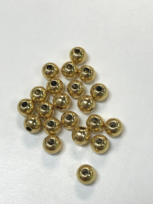 Pewter 6mm Gold Round Spacer Beads