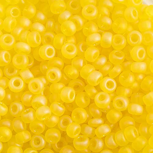 8/0 Czech Seed beads Transparent Yellow AB Matte