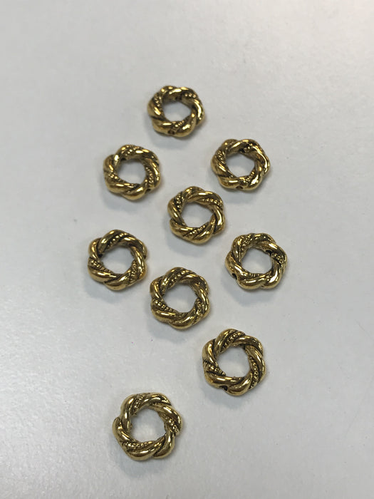Pewter Gold Woven Circular Beadframes 12mm