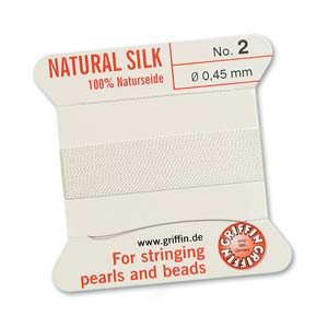 Griffin Silk Size No.2 White 2 Meters with Needle