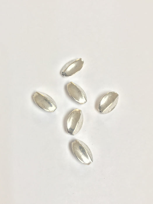 Pewter Beads Ridged Oval 10mmx7mm