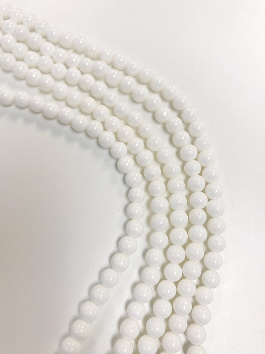 6mm White Coral Round Strand Polished