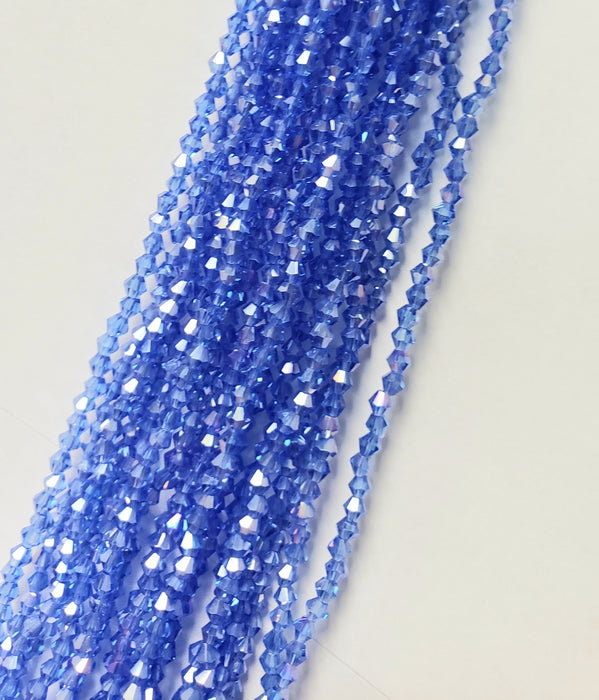 3MM BICONE CRYSTAL STRAND 18.5" - SAPPHIREAB